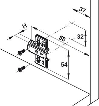 Đế cho bản lề giảm chấn Hafele METTALAMAT NEO 334.90.021