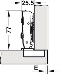 Bản lề giảm chấn Hafele cho cửa gỗ dày 16-32mm Lắp trùm ngoài 334.05.001