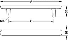 Tay nắm tủ Hafele màu mạ vàng mờ 172mm 106.70.110