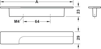 Tay nắm tủ Hafele màu mạ thiếc xám tối 173mm 106.70.241