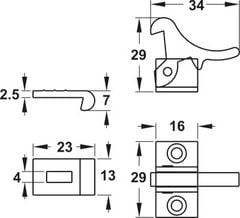 Chốt cò đồng Hafele 245.74.010