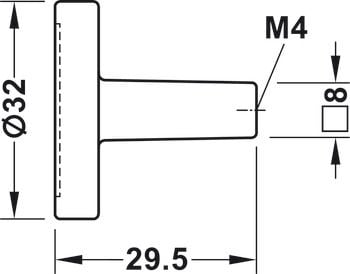 Tay nắm tủ Hafele màu đen mờ 32mm 106.70.180