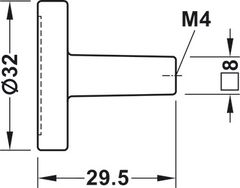Tay nắm tủ Hafele màu đen mờ 32mm 106.70.180