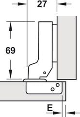 Bản lề giảm chấn Häfele cho gỗ dày 25mm Trùm nửa 315.08.851