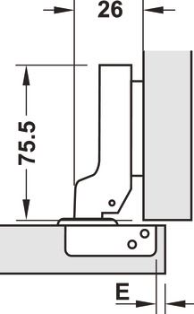 Bản lề không bật Häfele inox 304 trùm nửa 315.06.351