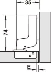 Bản lề giảm chấn inox 304 Hafele - Lọt lòng 483.01.722