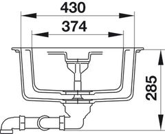 Chậu đá Hafele 1160mm HS19-GED2S80 màu kem 570.35.470