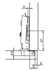 Bản lề trùm ngoài METALLA SM 95° MINI có giảm chấn Hafele 311.04.440