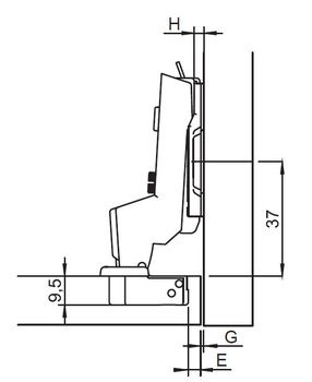 Bản lề lắp lọt lòng METALLA SM 95° MINI có giảm chấn Hafele 311.04.442
