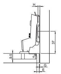Bản lề lắp lọt lòng METALLA SM 95° MINI có giảm chấn Hafele 311.04.442