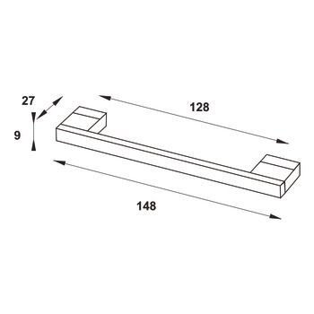 Tay nắm tủ Hafele, màu bạc 160x180mm 100.90.933
