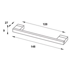 Tay nắm tủ Hafele, màu bạc 160x180mm 100.90.933