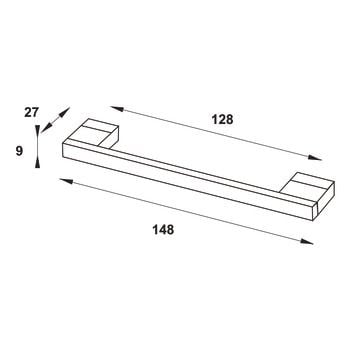 Tay nắm nhôm Hafele mạ màu bạc 148mm 100.90.925