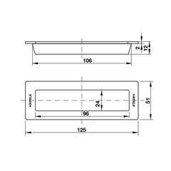 Tay nắm âm Hafele màu đen mờ 125x51mm 489.72.136