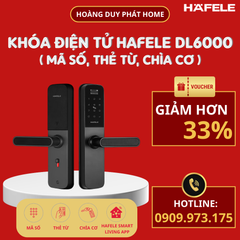 Khoá điện tử Hafele DL6000 912.20.581 (mã số, thẻ từ, chìa cơ, kết nối App)