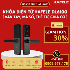 Khoá vân tay Hafele DL6100 912.20.582 (mã số, thẻ từ, chìa cơ, vân tay, kết nối App)