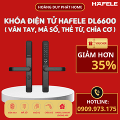Khóa điện tử Hafele DL6600 912.20.145 (mã số, thẻ từ, chìa cơ, vân tay, kết nối App)