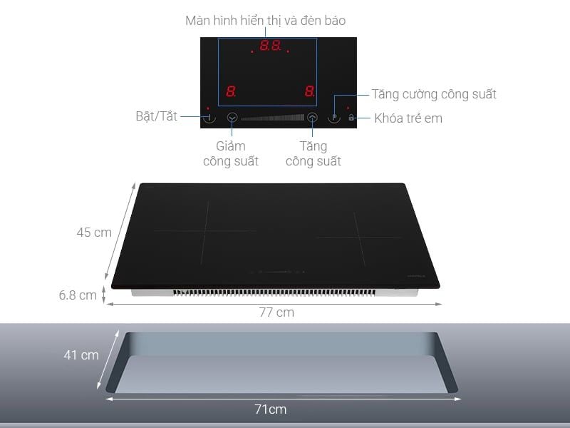 Bếp từ Hafele 2 vùng nấu HC-I772D 536.61.645