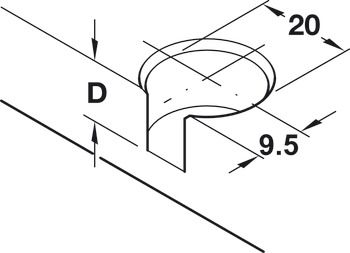 Vỏ nối Rafix 20 không vành cho lắp bằng mặt, nhựa, với cơ cấu siết màu trắng Hafele 263.50.705
