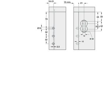 Bas treo tủ âm tường, lắp trái 290.41.915