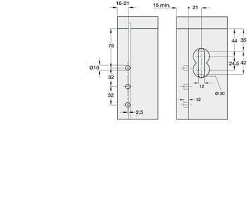 Bas treo tủ âm tường, lắp phải 290.41.905