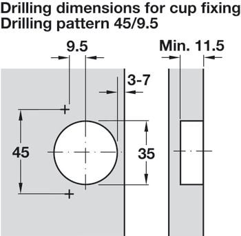 Bản lề giảm chấn Inox 304 Hafele - trùm nữa 315.06.751