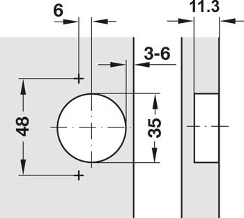 Bản lề giảm chấn Hafele Màu đen - Lọt lòng 315.20.752
