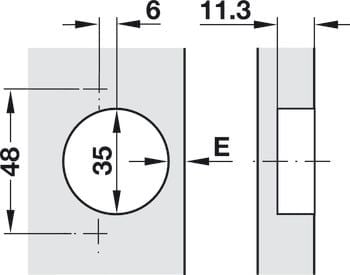 Bản lề Hafele 165° Trùm nửa 311.93.502