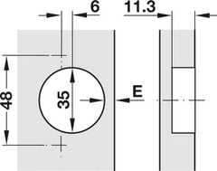 Bản lề Hafele 165° Trùm nửa 311.93.502