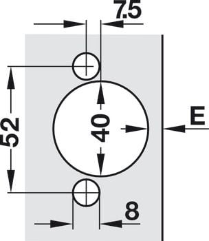 Bản lề Hafele cho gỗ dày 25mm Trùm ngoài 311.81.500