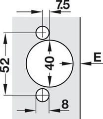 Bản lề Hafele cho gỗ dày 25mm Trùm ngoài 311.81.500