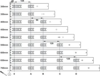 Ray bi 3 tầng Hafele 550mm 494.02.466