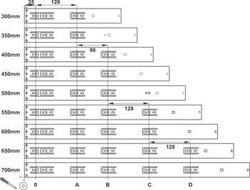 Ray bi 3 tầng Hafele 500mm 494.02.465
