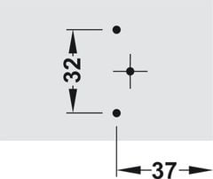 Đế bản lề Hafele Metalla SM 2 lỗ vít 311.70.550