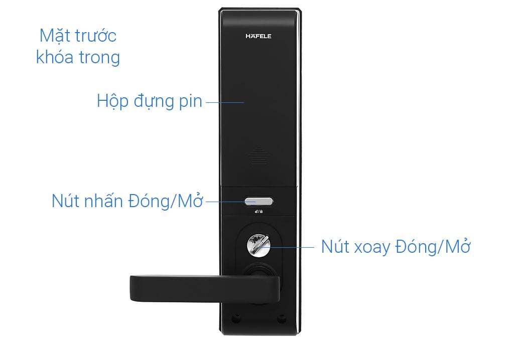 Khóa điện tử Häfele DL7900-TCB màu đen thân lớn 912.05.641