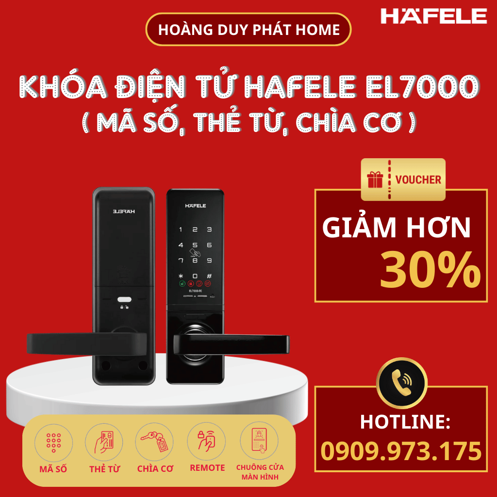 Khóa điện tử Hafele EL7000-TC 912.05.496 Thân khoá lớn