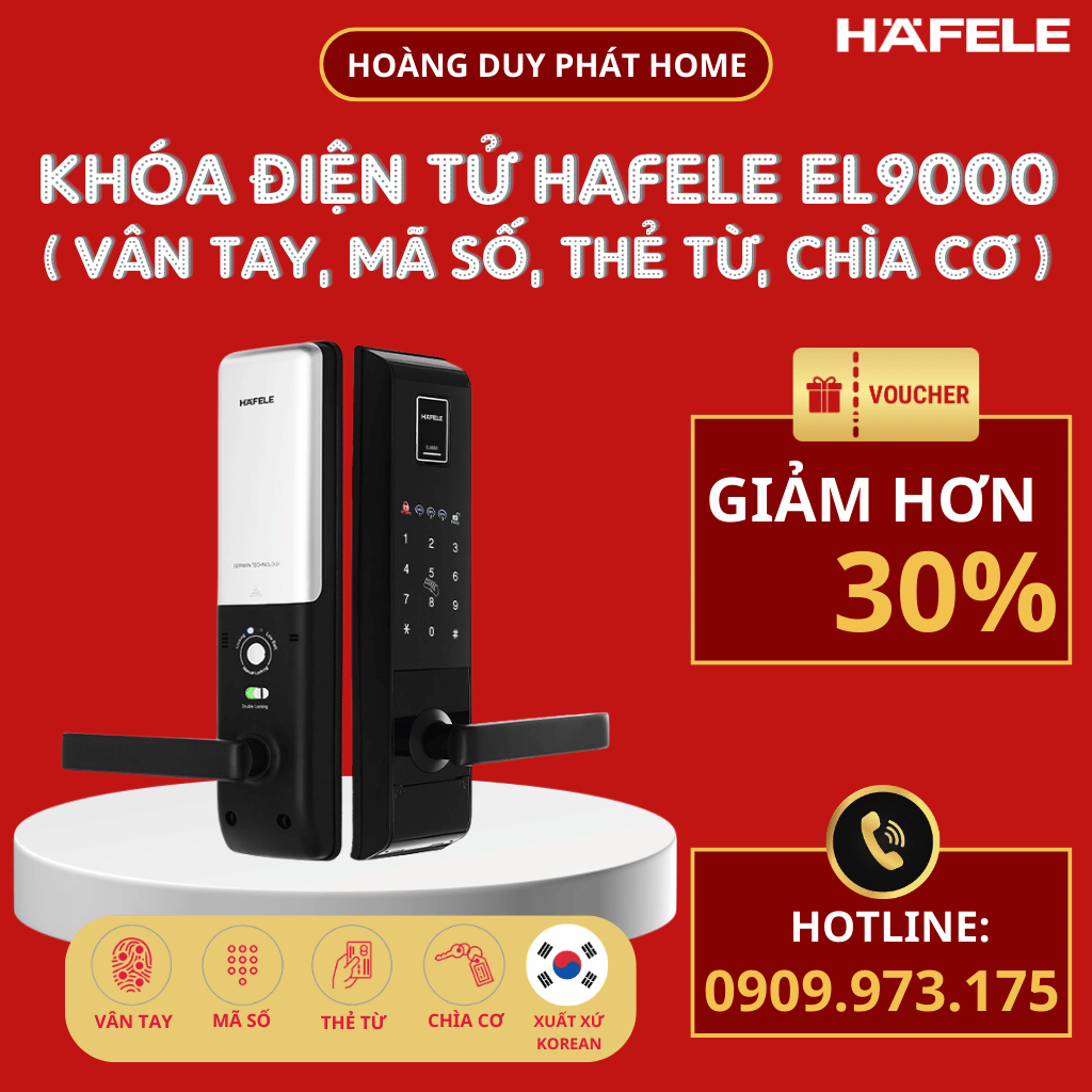 Khóa vân tay Hafele EL9000-TCS Màu đen 912.05.378