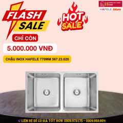 Chậu rửa chén Hafele 770mm HS19-SSN2S90S 567.23.020