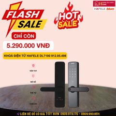 Khóa vân tay Hafele DL7100 (mã số, thẻ từ, chìa cơ, vân tay, kết nối App) 912.05.498