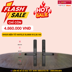 Khóa điện tử Hafele DL6600 912.20.145 (mã số, thẻ từ, chìa cơ, vân tay, kết nối App)