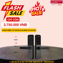 Khoá điện tử Hafele DL6000 912.20.581 (mã số, thẻ từ, chìa cơ, kết nối App)