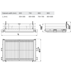 Giá xoong nồi Hafele 700mm Inox 304 549.04.055