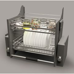 Giá bát đĩa nâng hạ Cucina - lưới tròn 700mm Inox 304 504.76.005