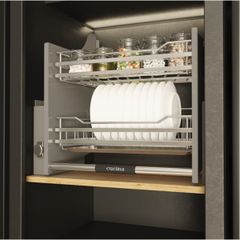 Giá bát đĩa nâng hạ Cucina 900mm Mạ Chrome 504.76.208