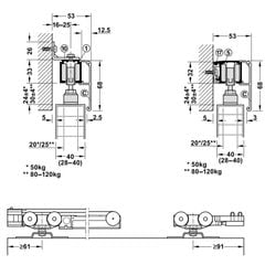 Phụ kiện cửa lùa giảm chấn và tự đóng 1 bên Hafele 941.02.037