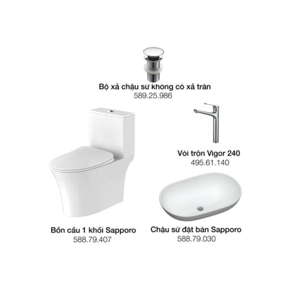 Gói hoàn hảo thiết bị nhà tắm Hafele 732.05.625
