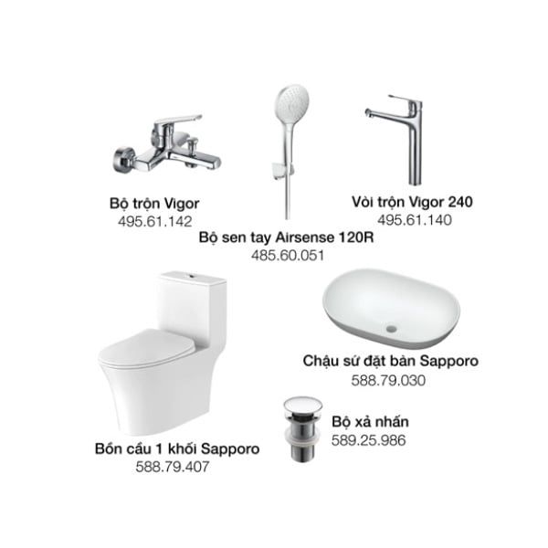Gói tiện nghi A thiết bị nhà tắm Hafele 732.05.624