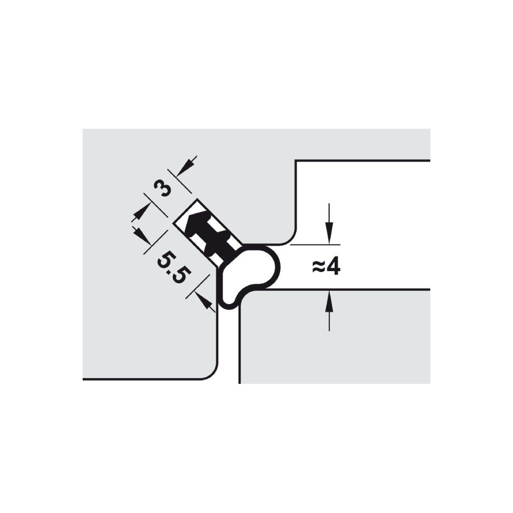 Đệm cửa DS9608 Phù hợp cho khe hở 4-5mm Đen 950.09.483
