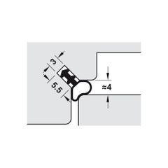 Đệm cửa DS9608 Phù hợp cho khe hở 4-5mm Trắng 950.09.487