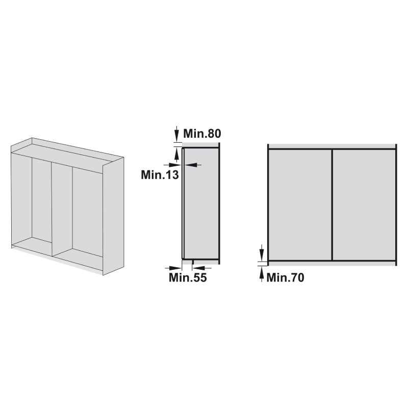 Phụ kiện Cửa lùa xếp tủ áo Hafele 401.30.009